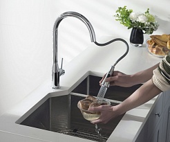 Timo Смеситель для кухни Saona 2336/00FL с выдвижной лейкой – фотография-5